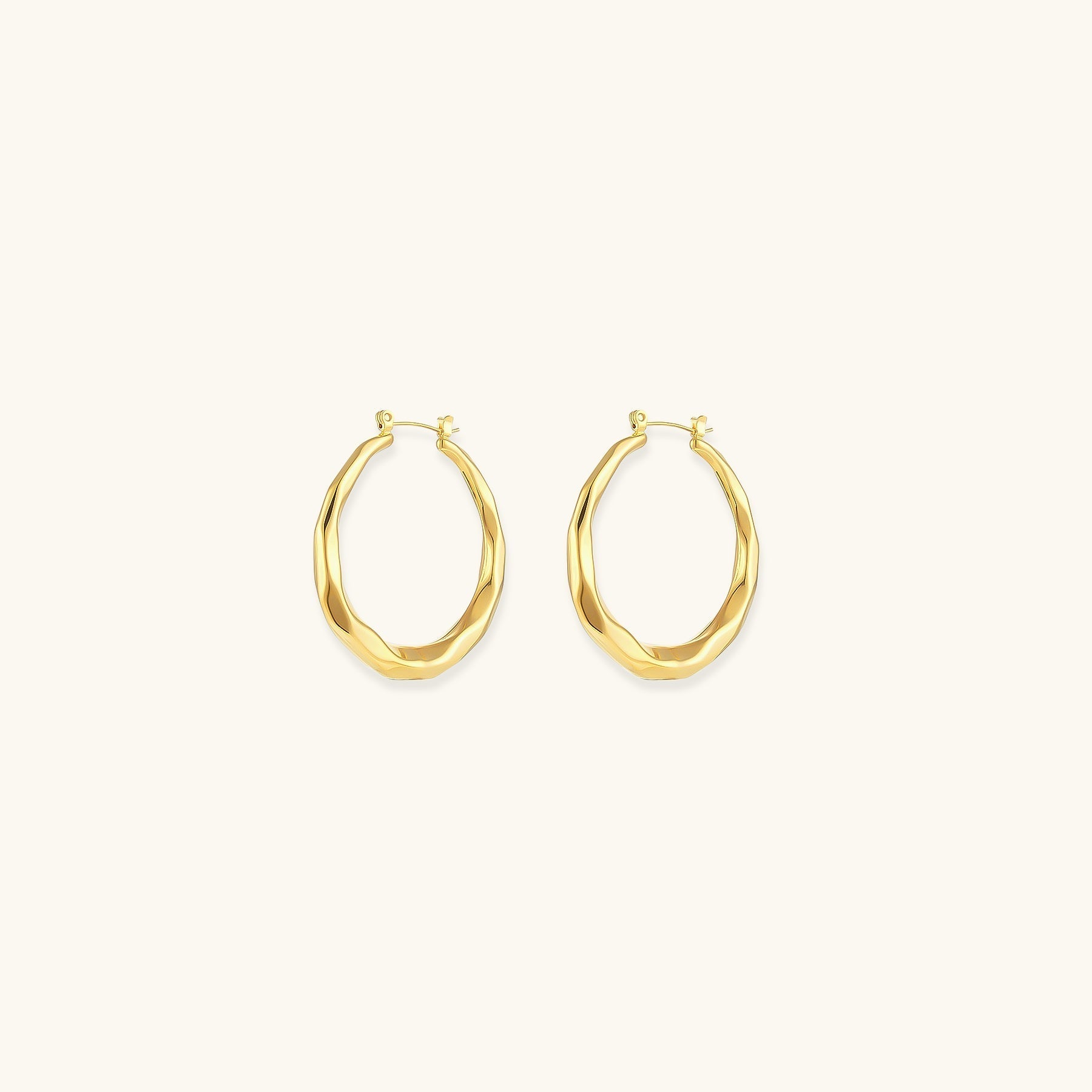 Aire Women's Gold Hoop Earrings | 18k Gold Plated, Waterproof, Hypoallergenic 5