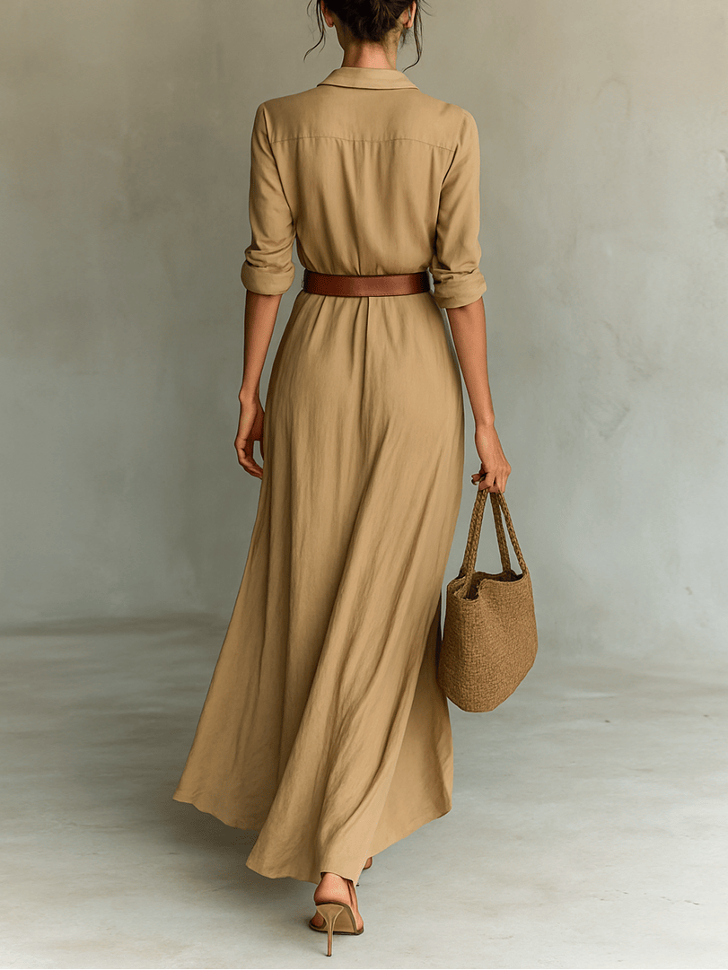 Ava Women's Maxi Dress | Elegant Design with Adjustable Belt 1