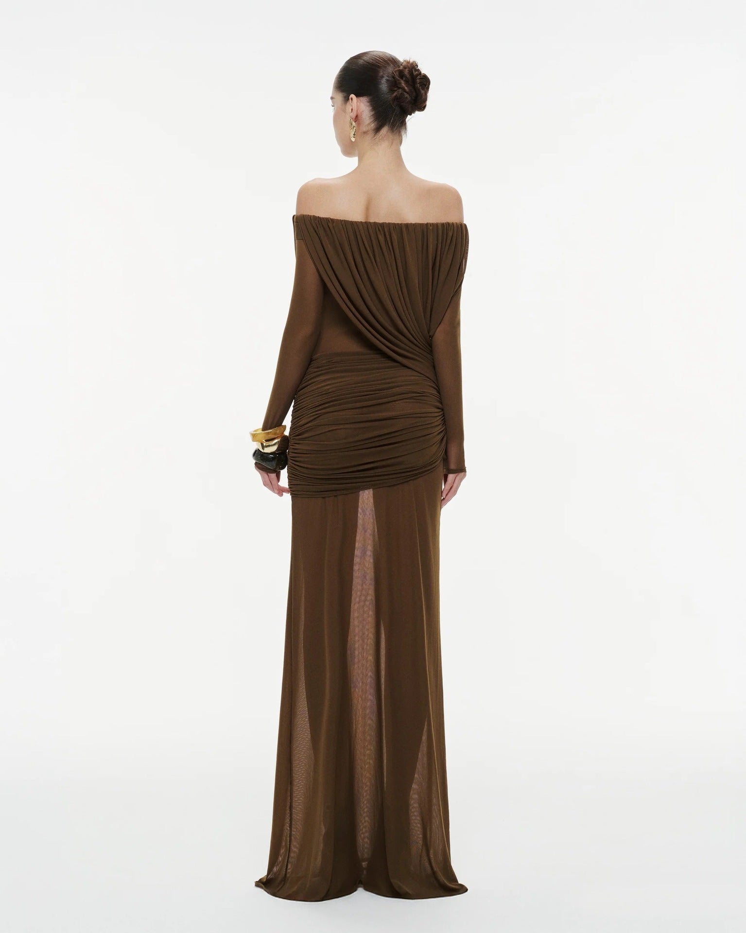 Ava Women's Maxi Dress | Soft Tulle, Elegant Bardot Design 1