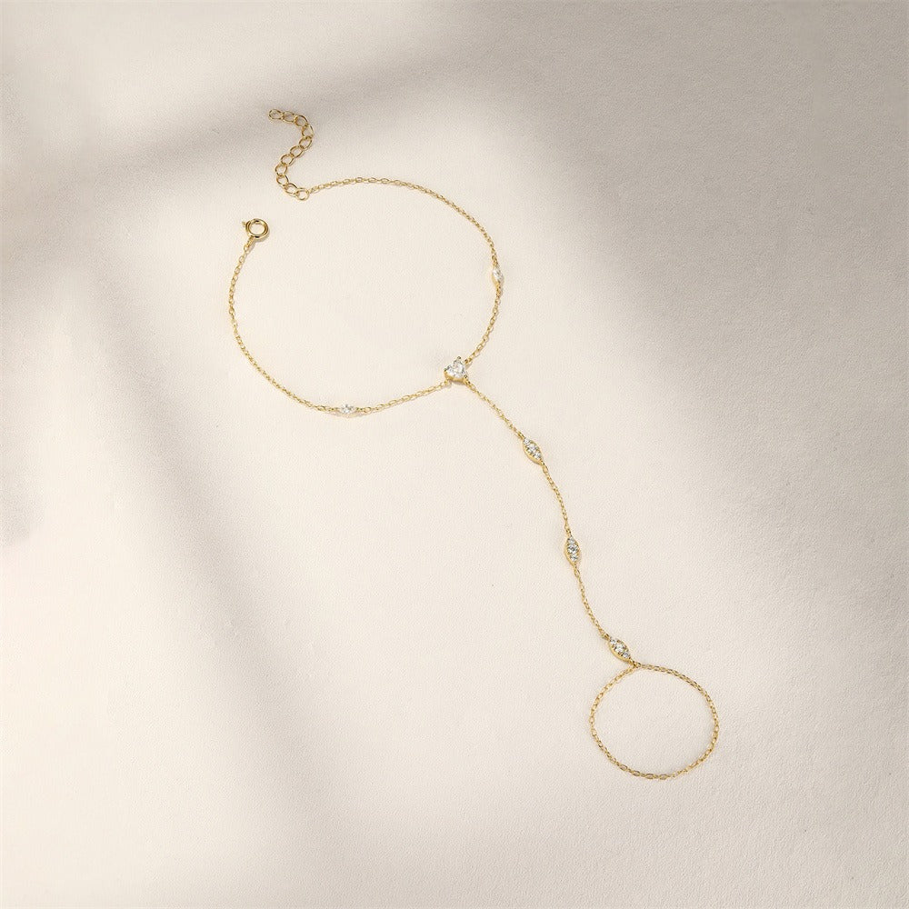 Ava Women's Silver Bracelet | Adjustable Sterling Silver with Crystal 2