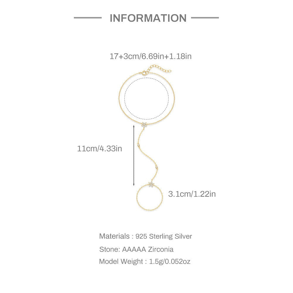 Ava Women's Silver Bracelet | Sterling Silver with Cubic Zirconia, Adjustable 3