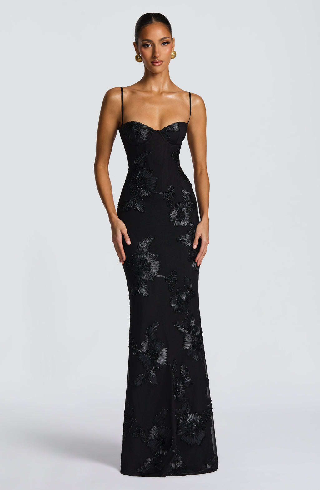 Aveline Women's Evening Gown | Floral Corset Design, Formal Dress 1