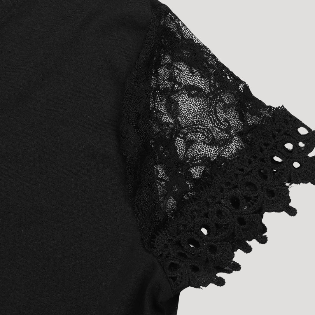 Bella Women's Black Mini Dress | Lace Detail, Elegant 4