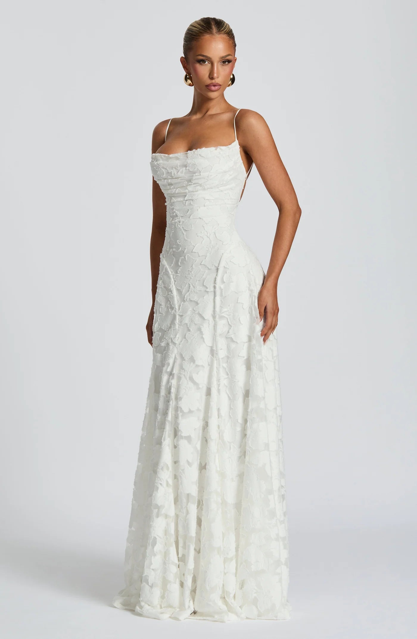 Bella Women's Evening Gown | Floral Motif, Elegant Design 7