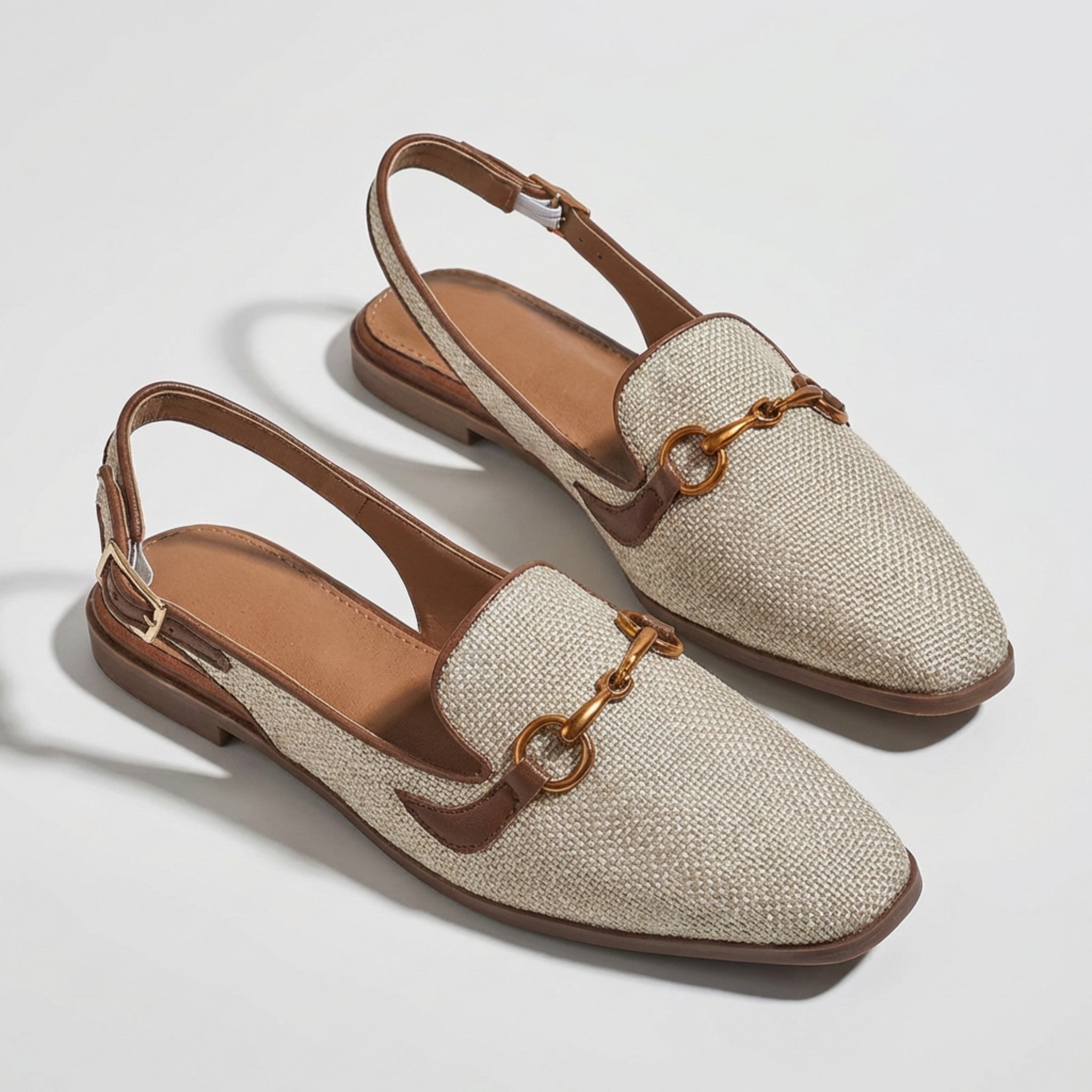 Bella Women's Slingback Flats | Woven Upper with Adjustable Buckle 0