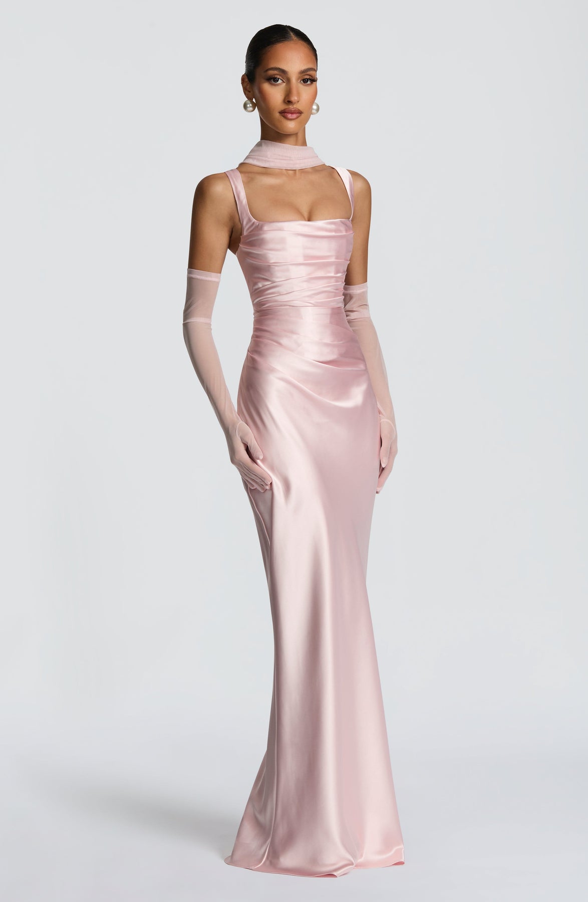 Cali Women's Maxi Dress | Satin Square Neck, Adjustable Fit 5