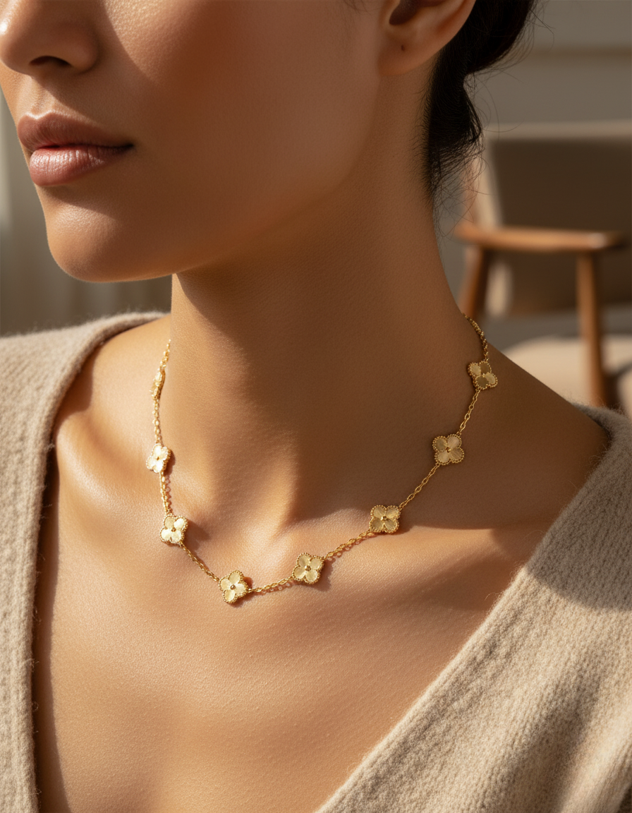 Cathy Women's Necklace for Girlfriend | Premium Stainless Steel Clover Charm 3