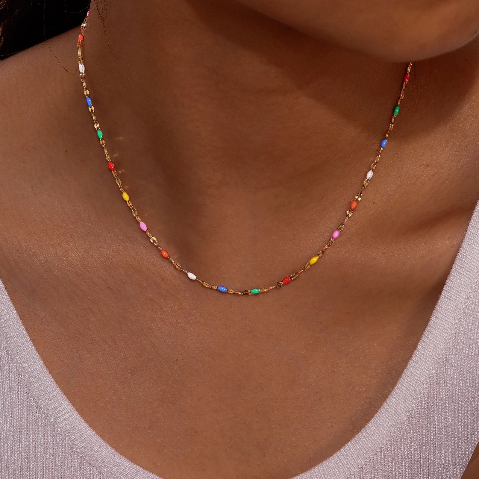 Celia Women's Choker Necklace | Hand-Painted Enamel, Elegant 3