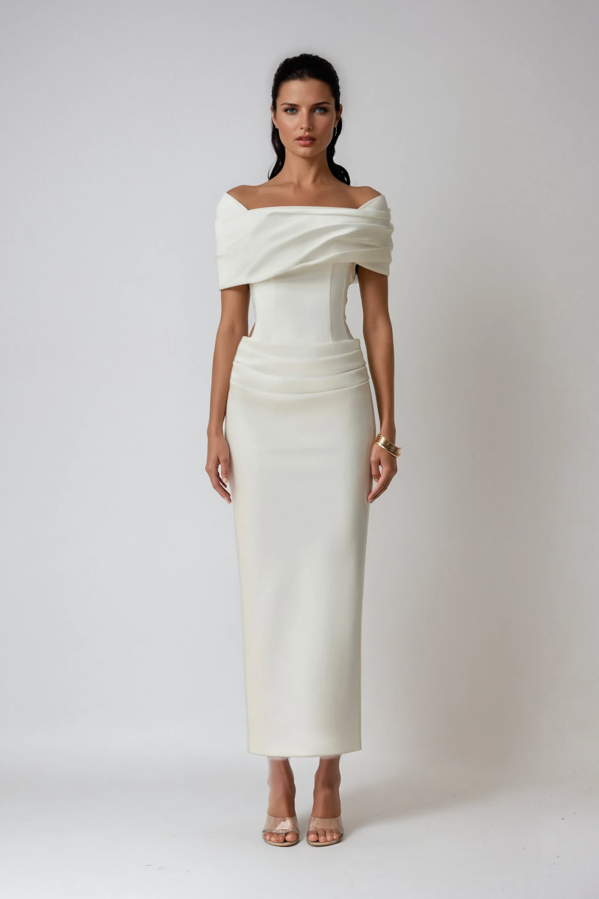 Celia Women's Maxi Dress | Elegant Off-Shoulder Design, Flattering Ruching 0