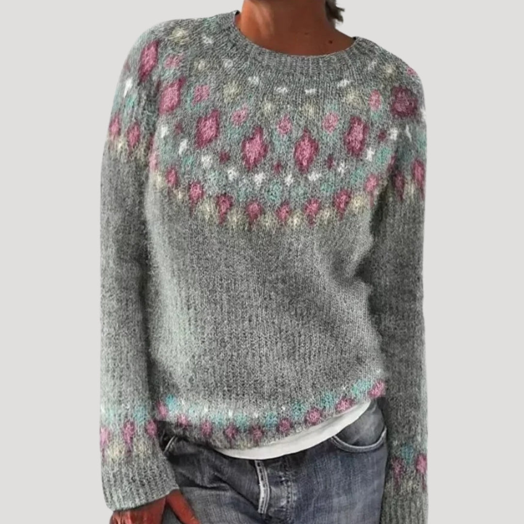 Cora Women's Knit Sweater | Colorful Patterns 1
