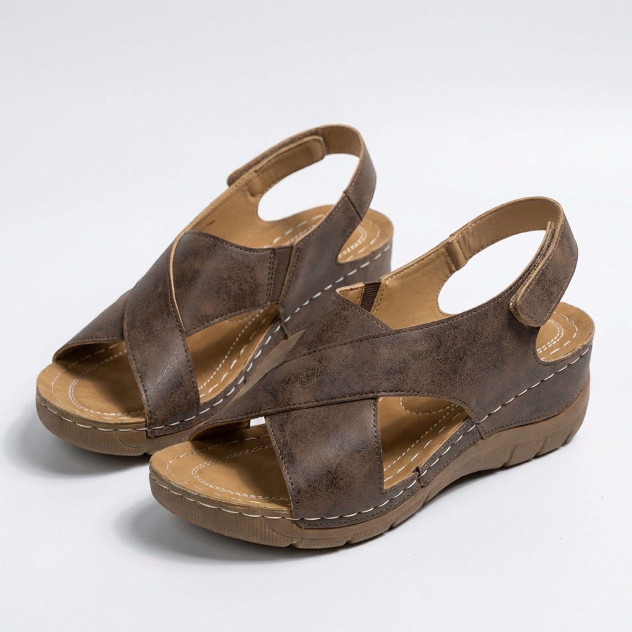 Cora Women's Sandals | Cross Strap Platform, Open Toe Design 3