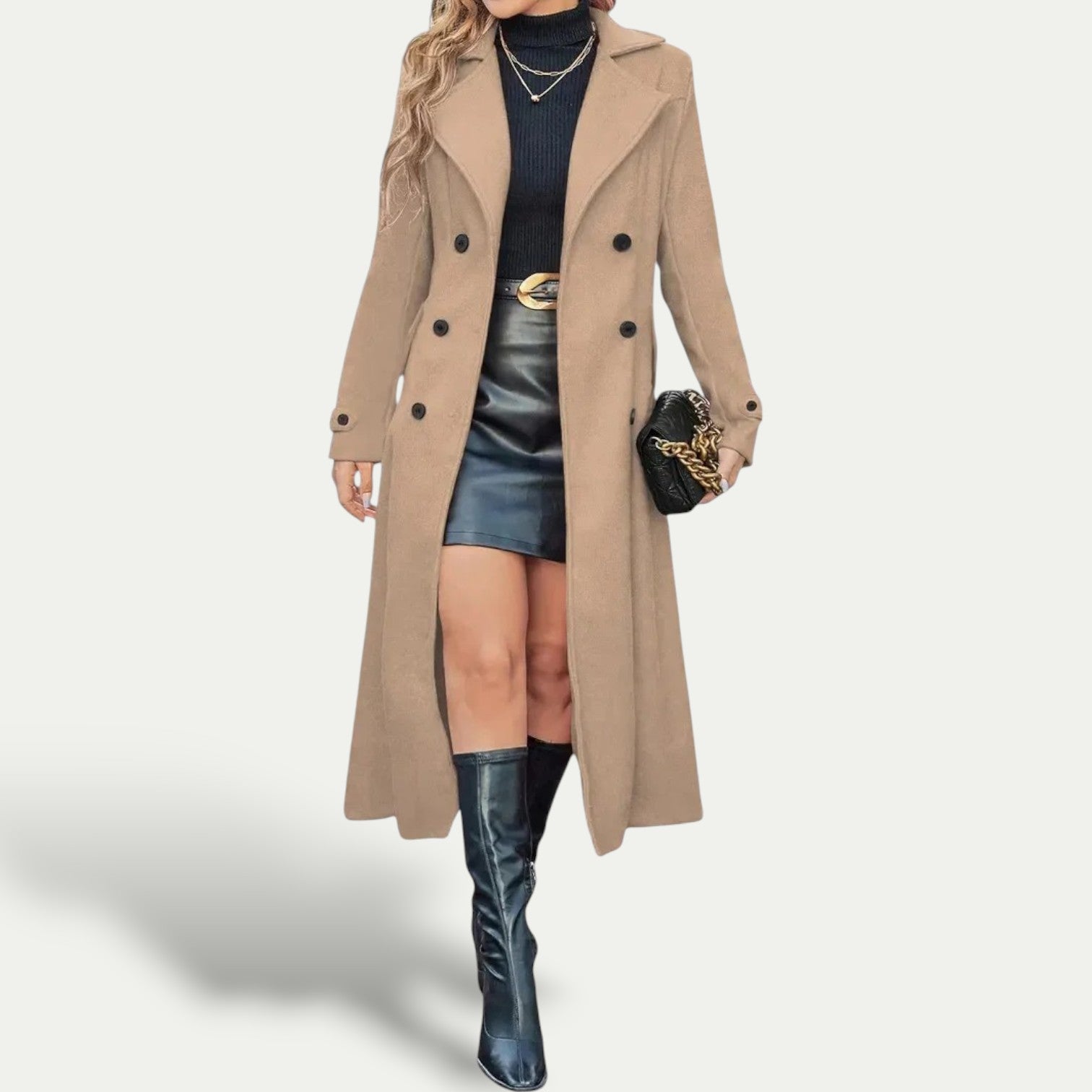 Daisy Women's Longline Coat | Double-Breasted, Elegant Winter Outerwear 3