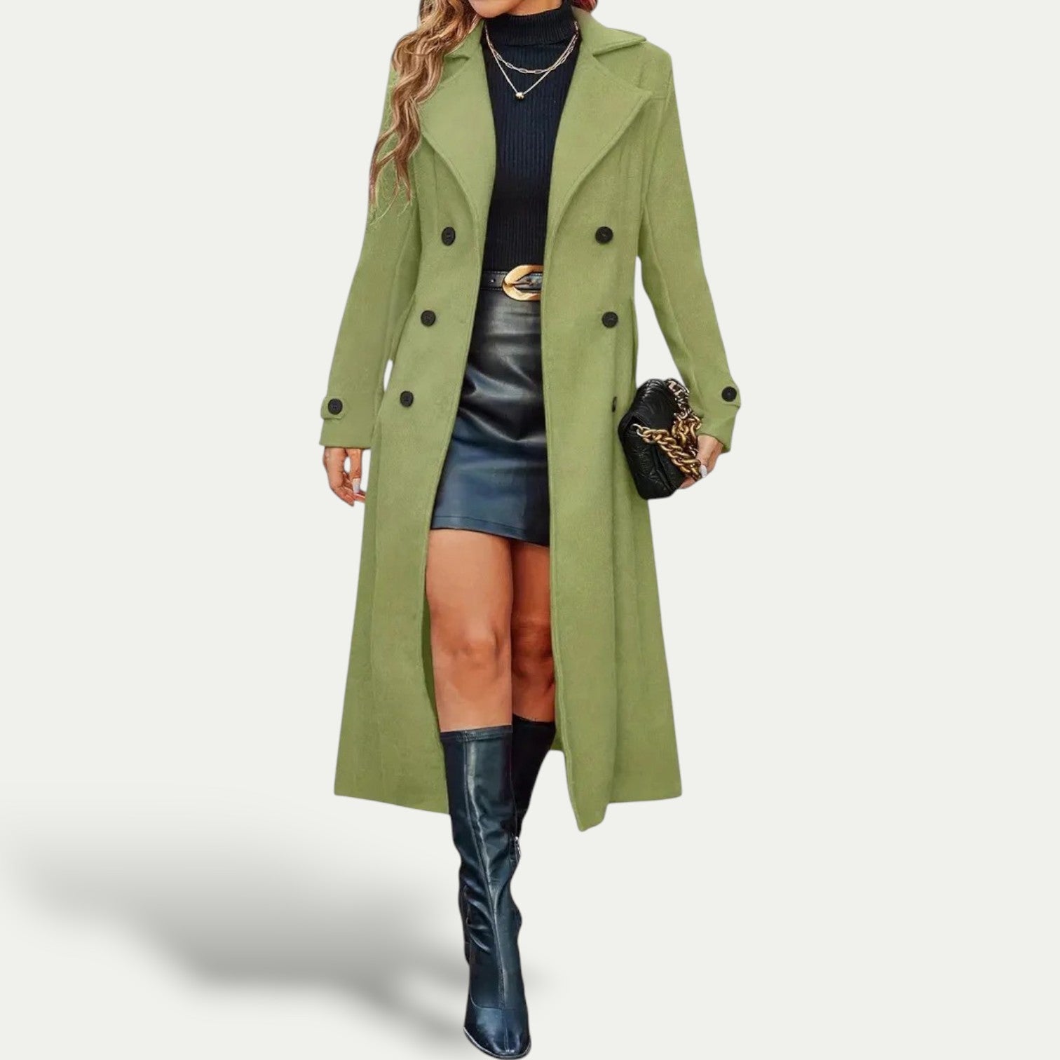 Daisy Women's Longline Coat | Double-Breasted, Elegant Winter Outerwear 4