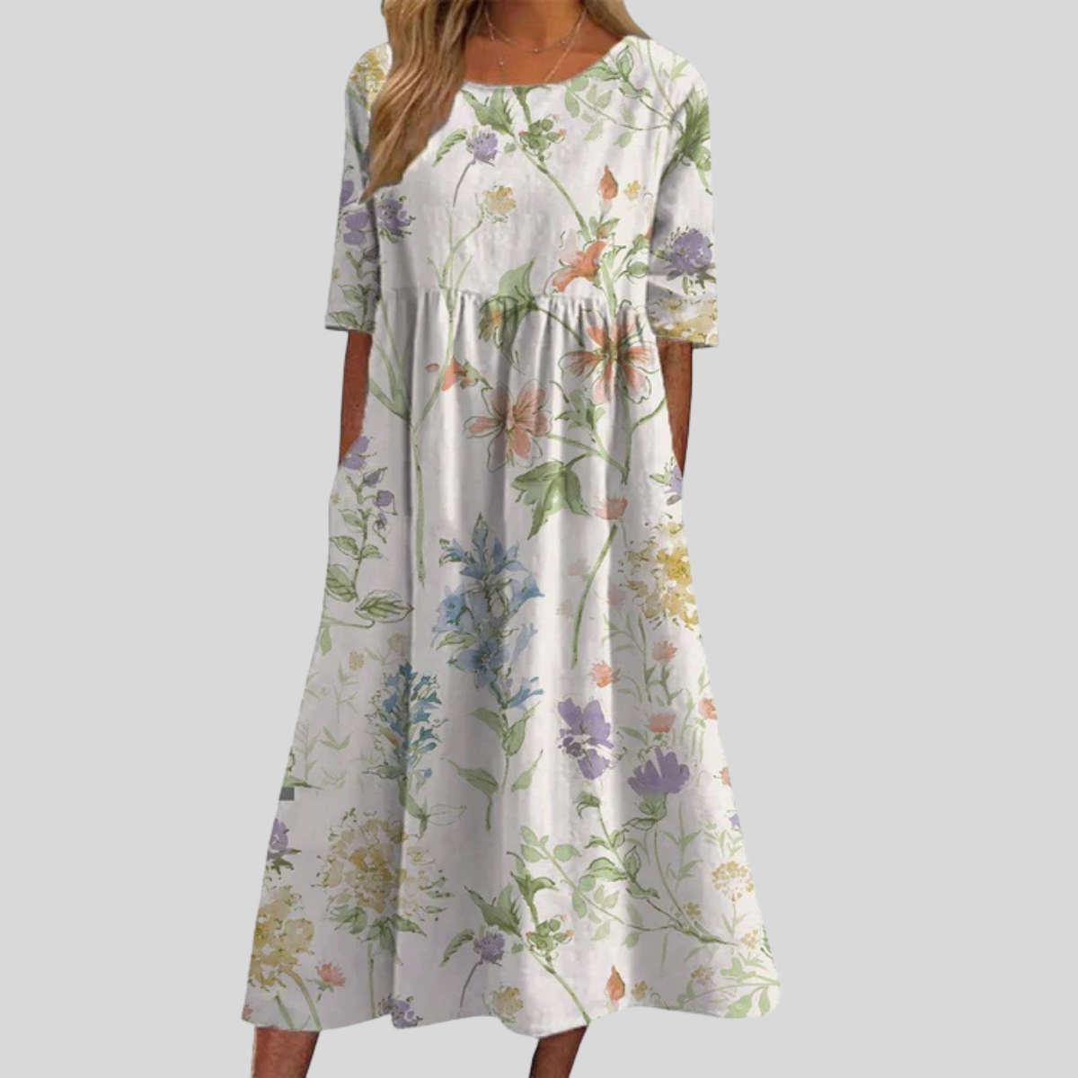 Diana Women's Dress | Flattering Maxi with Elegant Embroidery 3
