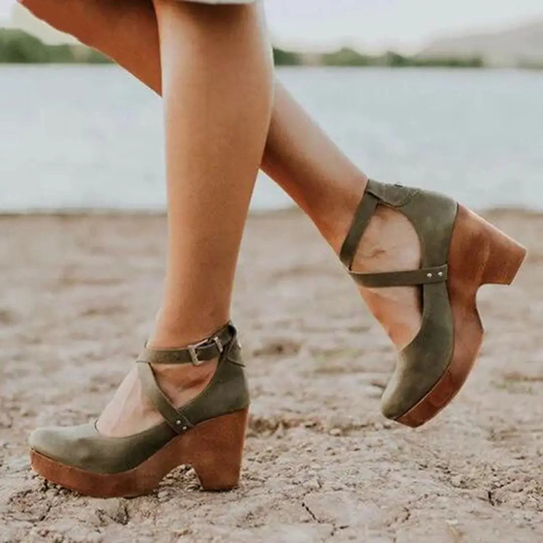 Evelyn Women's Sandals | Comfortable Closed Toe Wedge Heels 2