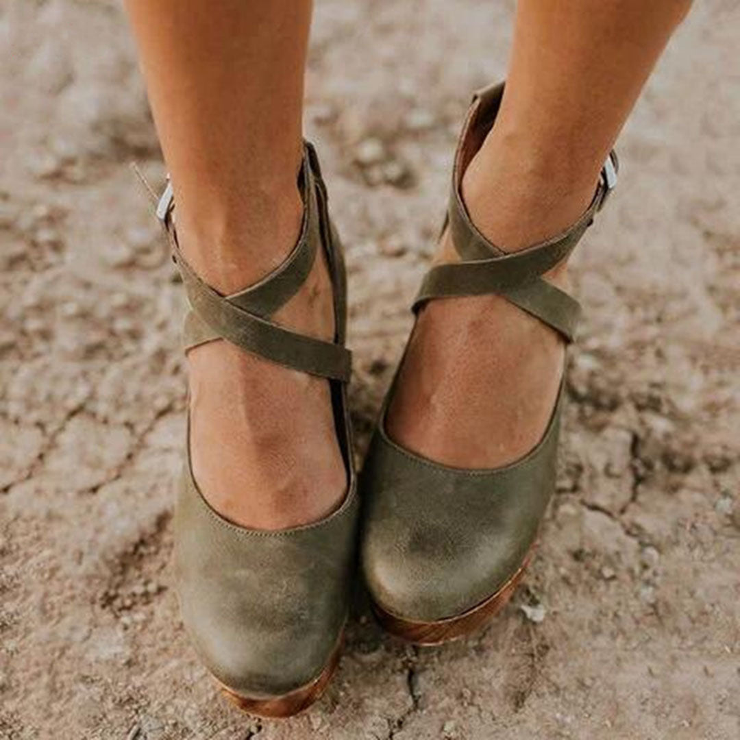 Evelyn Women's Sandals | Comfortable Closed Toe Wedge Heels 4