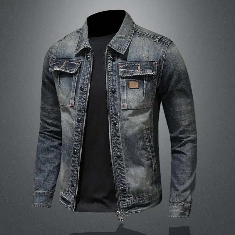 Fay Men's Denim Jacket | Matte Textured Finish, Regular Fit 2