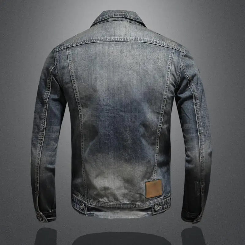 Fay Men's Denim Jacket | Matte Textured Finish, Regular Fit 3