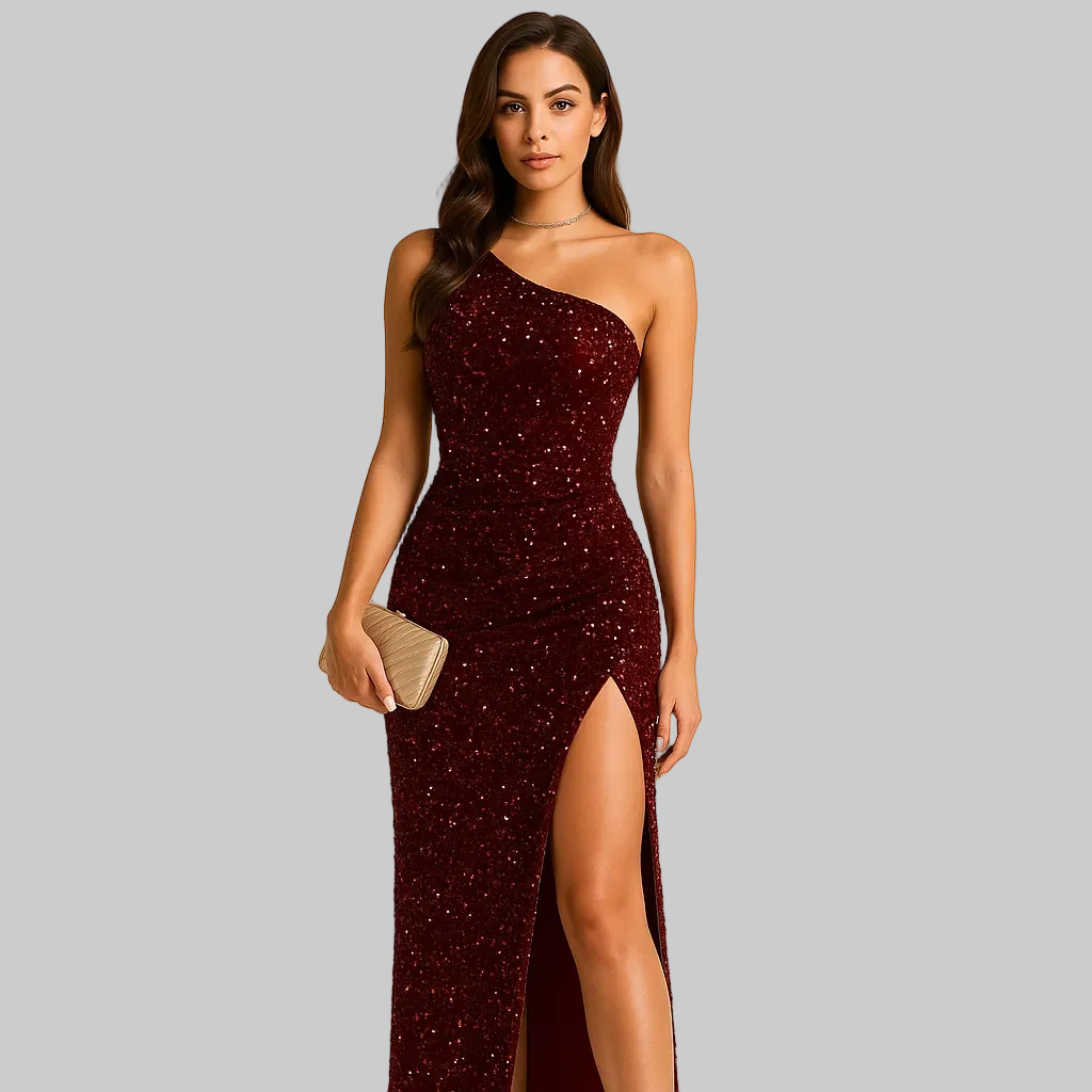 Fiona Women's Cocktail Dress | One-Shoulder Glitter Detail, Bodycon Fit 5