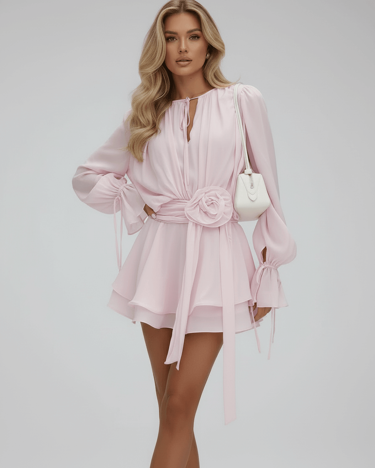 Fiona Women's Dress | Lightweight Polyester, Bodycon Mini with Flare Sleeves 6