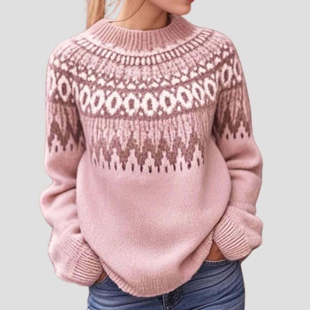 Fiona Women's Oversized Jumper | Chunky Knit Fair Isle Design 4