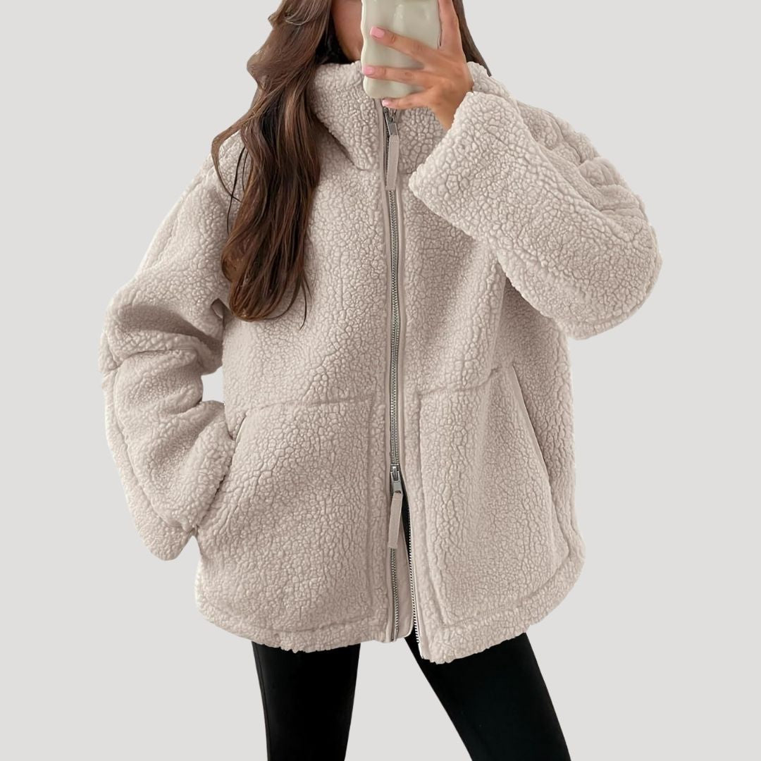 Fiona Women's Winter Jacket | Fluffy Fleece Zip-Up 2