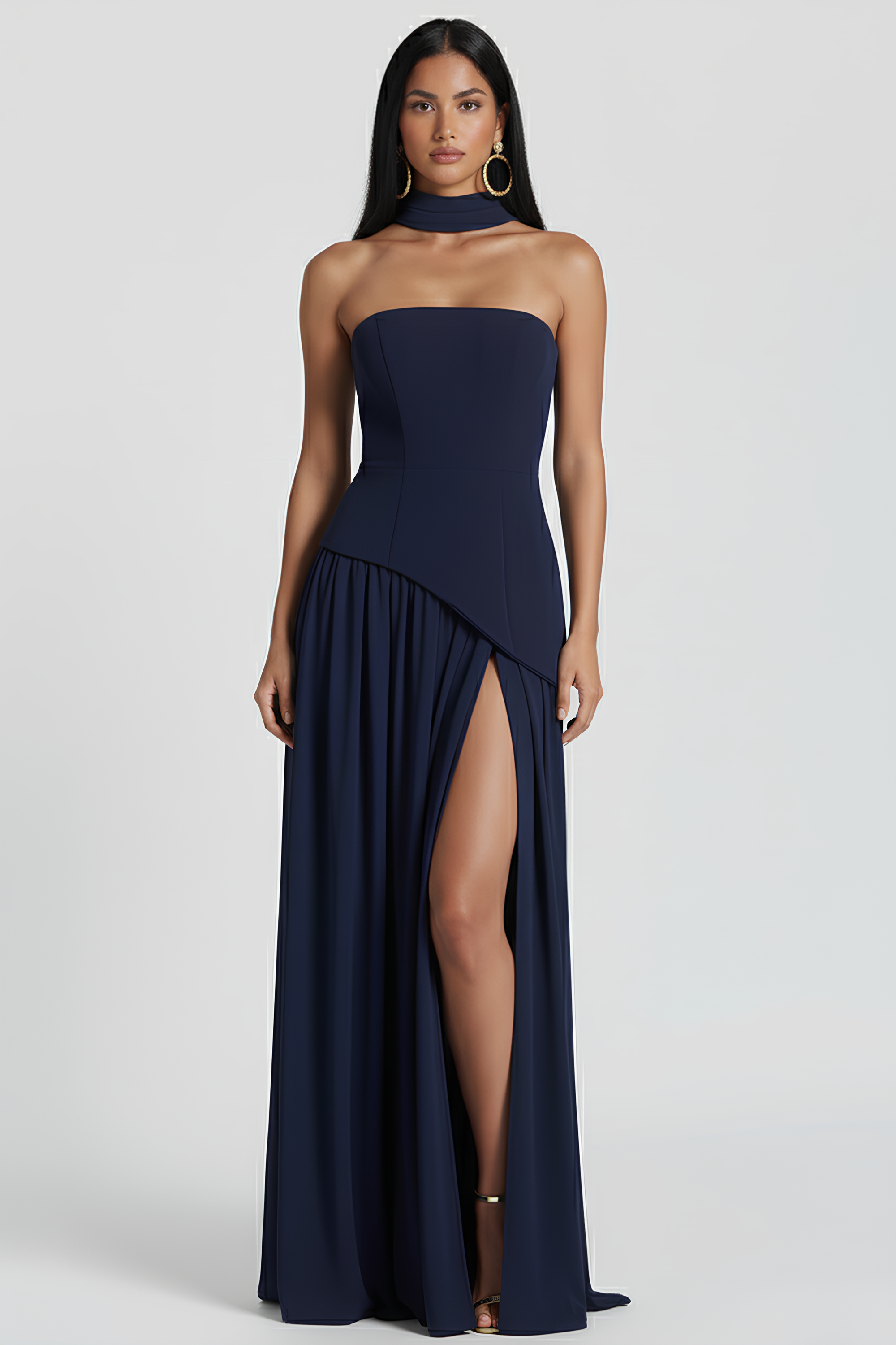 Harriet Women's Cocktail Dress | Asymmetric Crepe and Chiffon Design 14