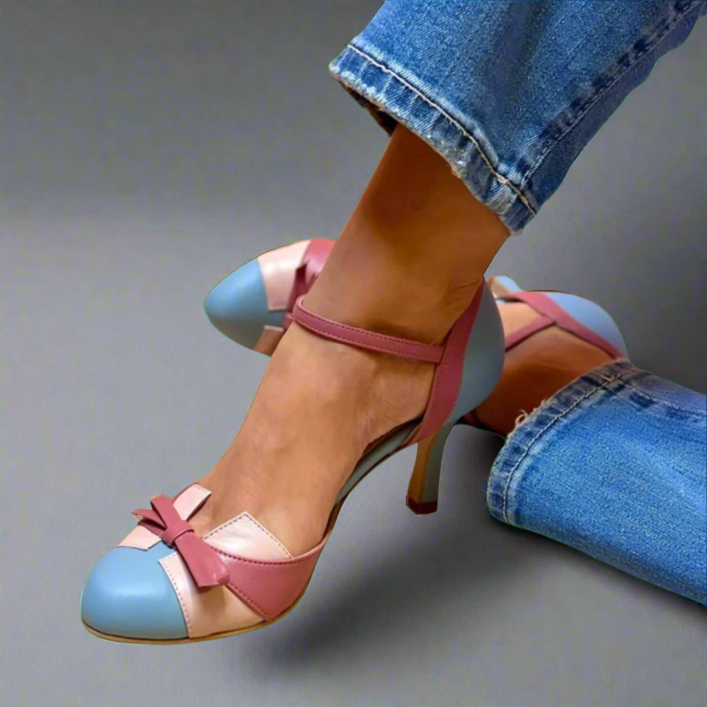 Ivy Women's Heels | Orthopaedic Arch Support, Colourblock Design 0