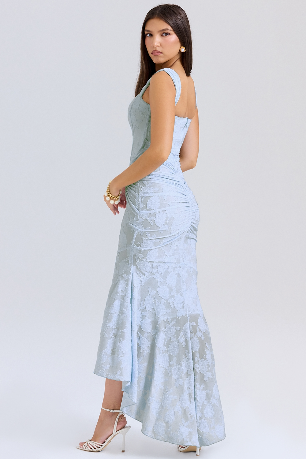 Lara Women's Maxi Dress | Sculpted Lace, Elegant Evening Wear 1