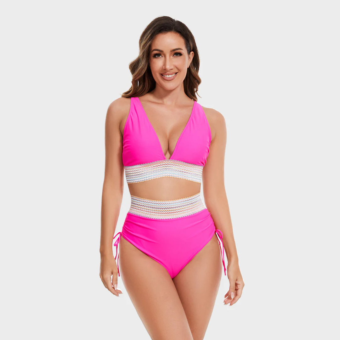 Lina Women's High-Waisted Bikini Set | Vibrant Colors, Supportive Design 1