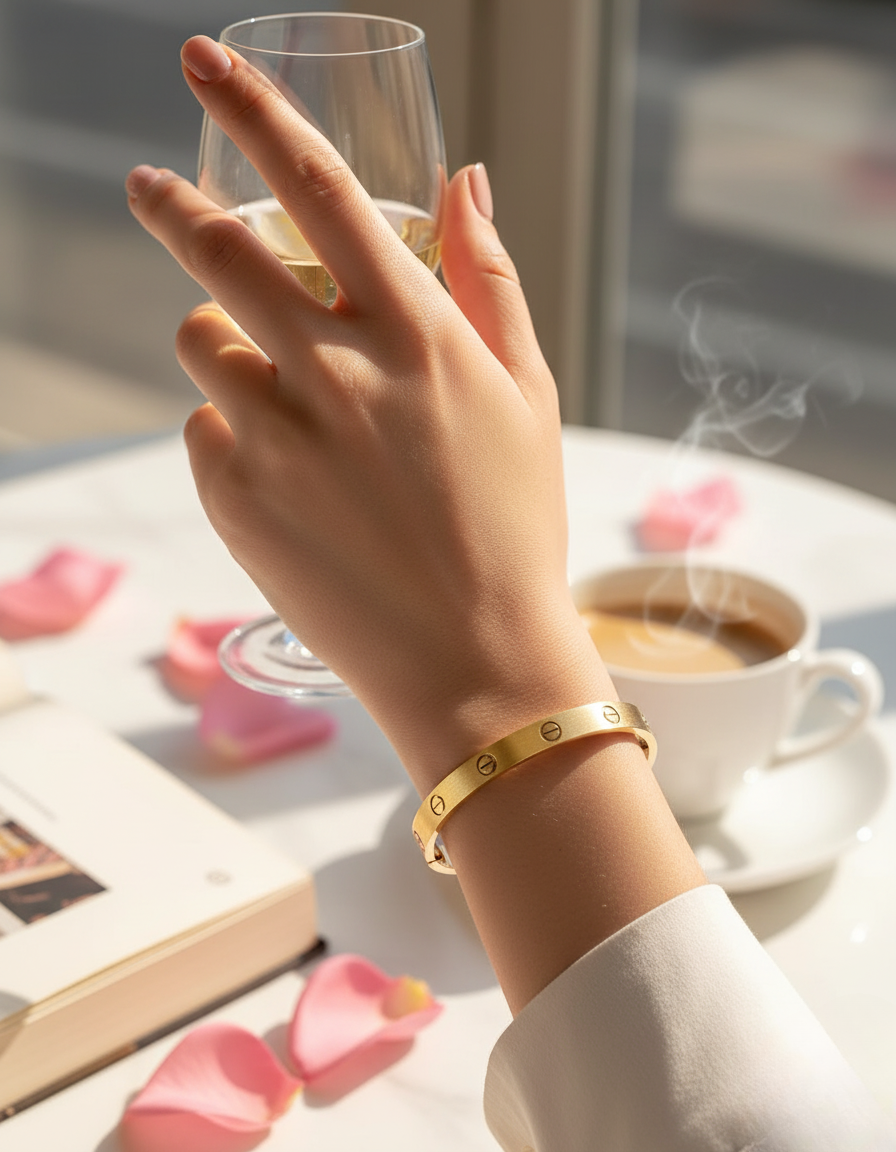 Luna Women's Bracelet | Gold Stainless Steel, Elegant Design 1