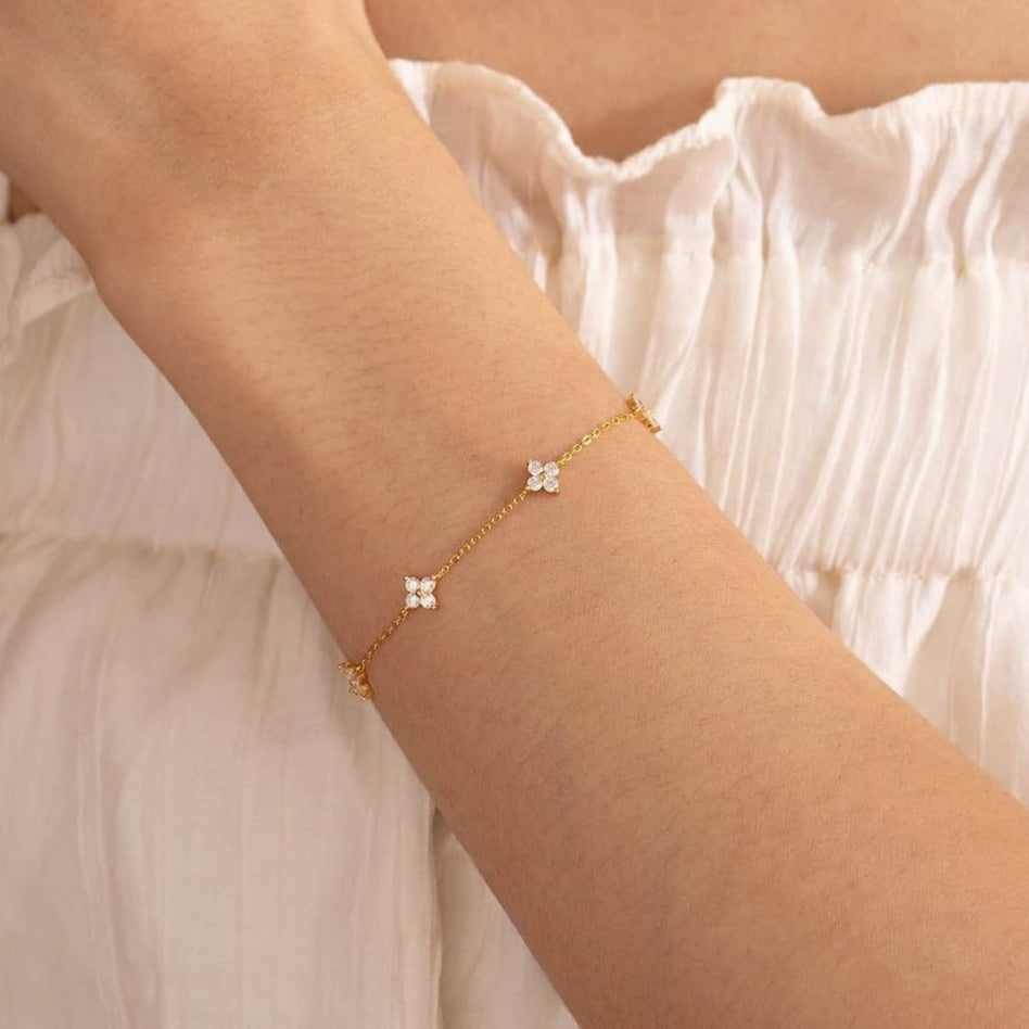 Mia Women's Bracelet | 18k Gold Plated with Zircon Crystals, Elegant Design 0
