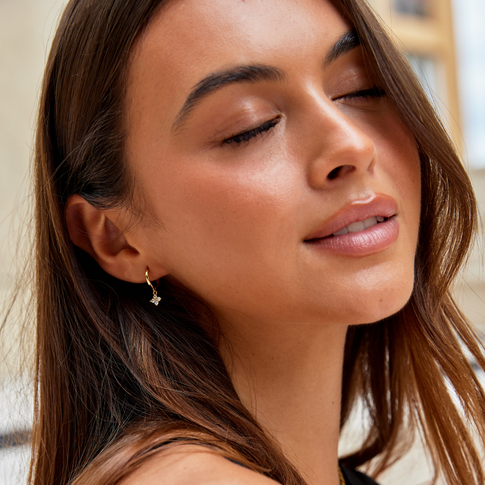 Mia Women's Earrings | 18K Gold-Plated Clover Design, Hypoallergenic 1