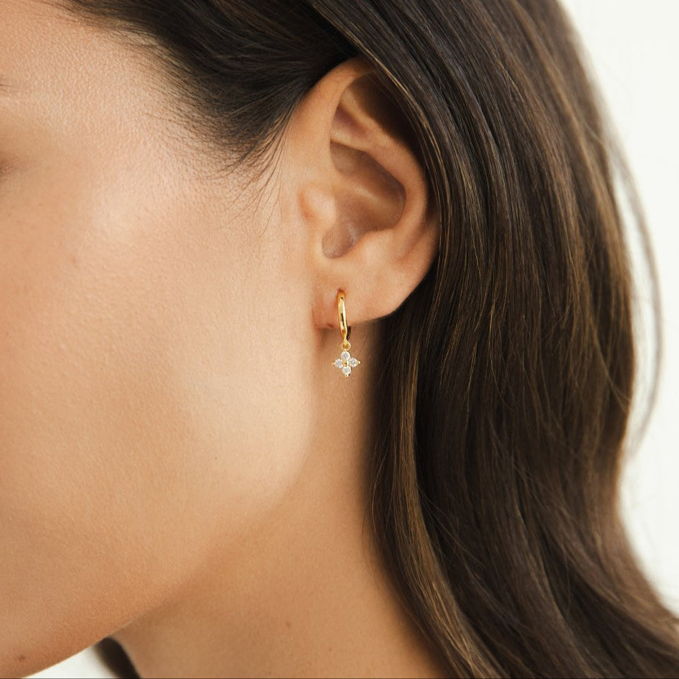 Mia Women's Earrings | 18K Gold-Plated Clover Design, Hypoallergenic 2