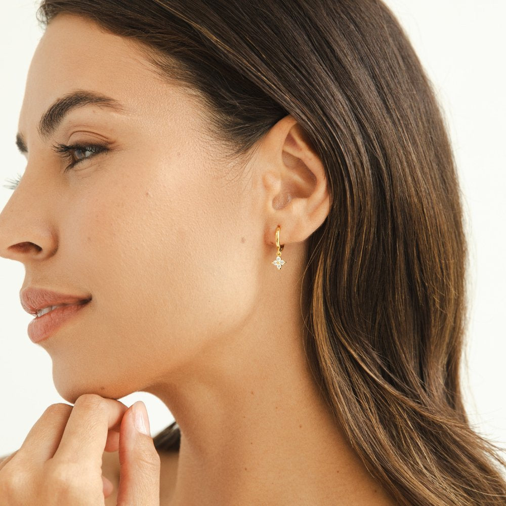 Mia Women's Earrings | 18K Gold-Plated Clover Design, Hypoallergenic 3
