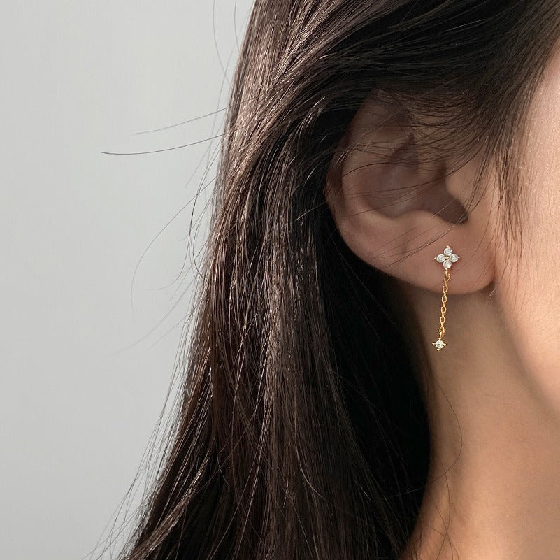 Mia Women's Earrings | Ethically Sourced Silver with Crystal Drop Design 1