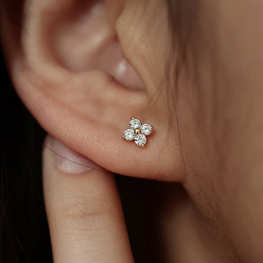 Mia Women's Gold Stud Earrings | 18K Gold-Plated, Elegant Design 0