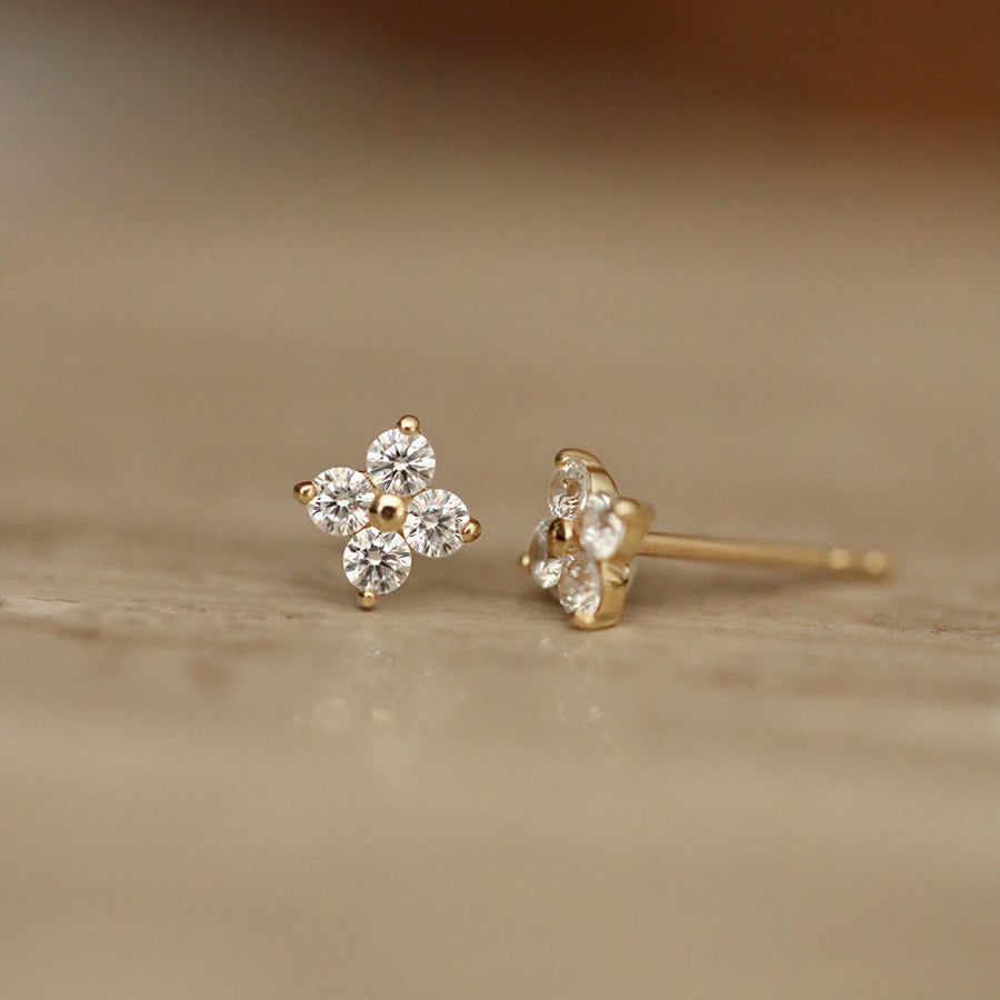 Mia Women's Gold Stud Earrings | 18K Gold-Plated, Elegant Design 1