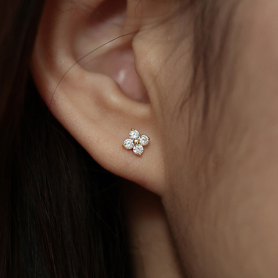 Mia Women's Gold Stud Earrings | 18K Gold-Plated, Elegant Design 2