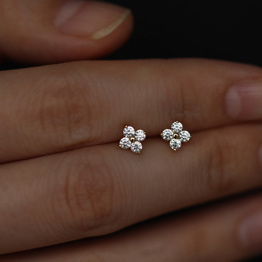 Mia Women's Gold Stud Earrings | 18K Gold-Plated, Elegant Design 4
