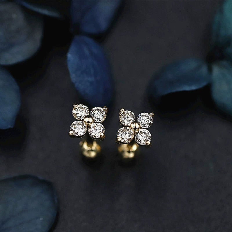 Mia Women's Gold Stud Earrings | 18K Gold-Plated, Elegant Design 5