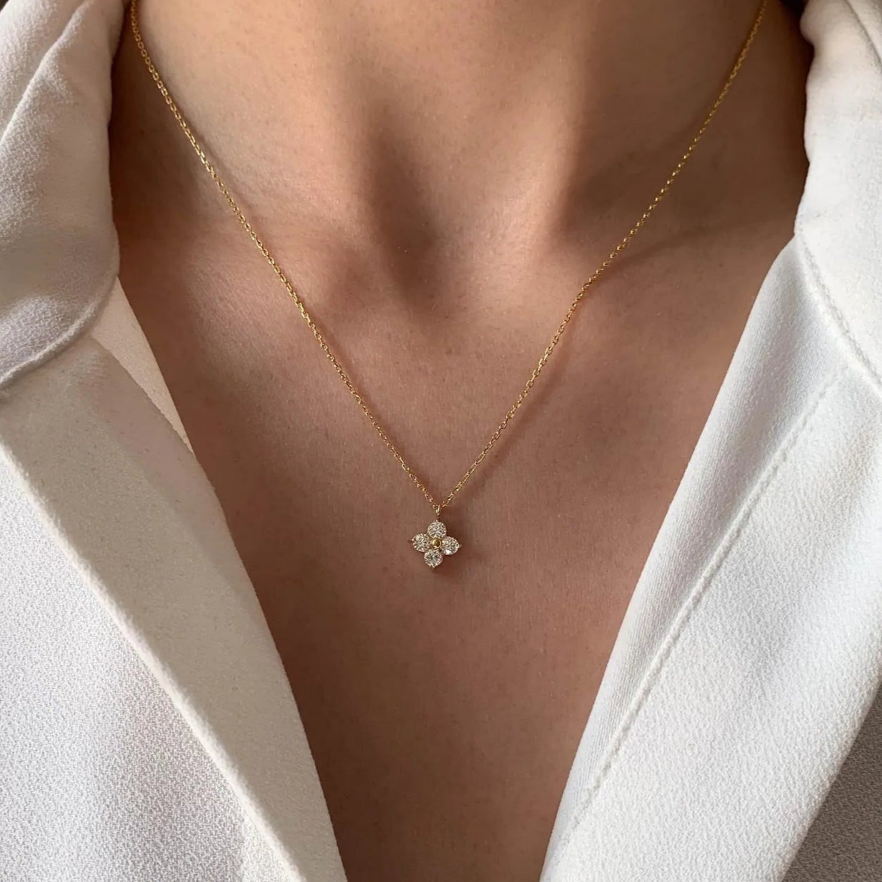 Mia Women's Necklace | Sterling Silver with Zircon Crystal, Minimalist Design 0