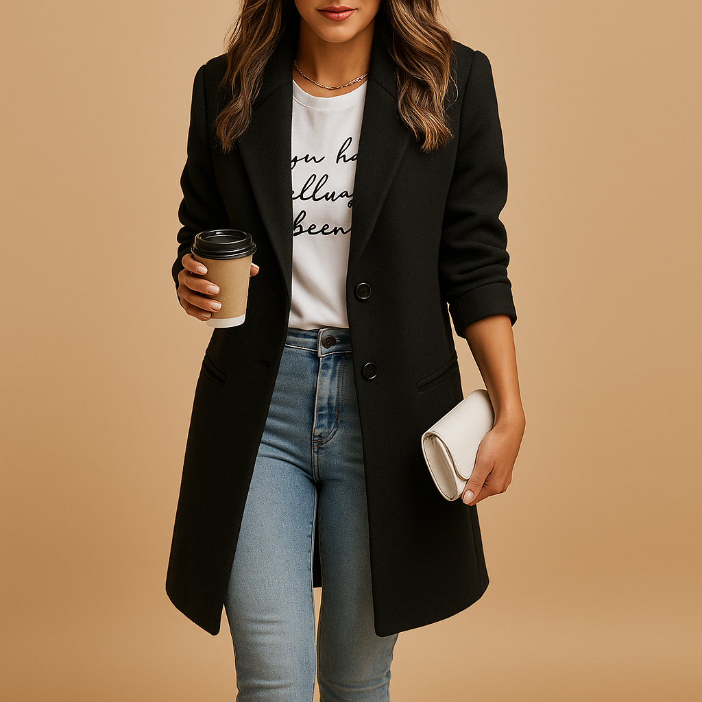 Mira Women's Wool Coat | Elegant Longline Design, Tailored Fit 0