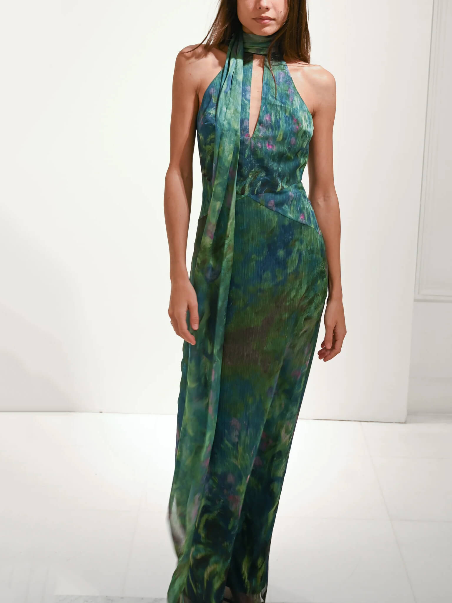Mona Women's Maxi Dress | Textured Chiffon, Elegant Design for Formal Occasions 7