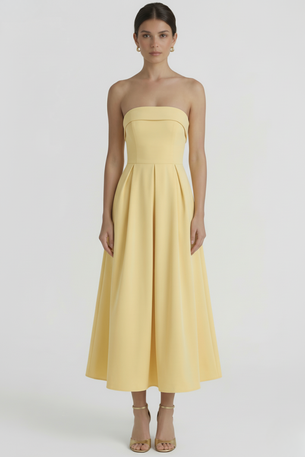 Nina Women's Midi Dress | Structured Mikado Fabric, Elegant Cocktail Style 8