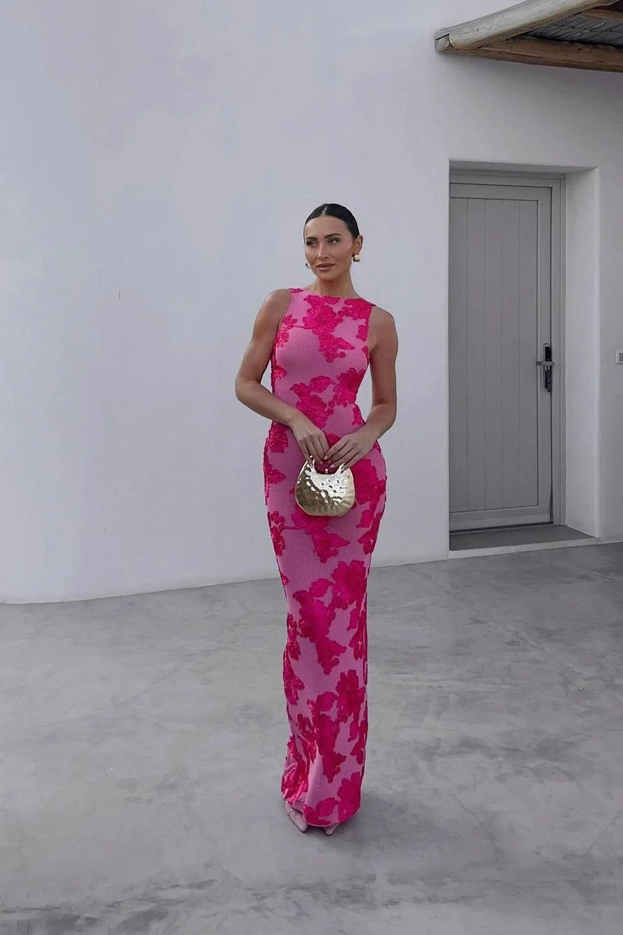 Olivia Women's Maxi Dress | Sheer Embroidered Mesh, Elegant Evening Wear 2