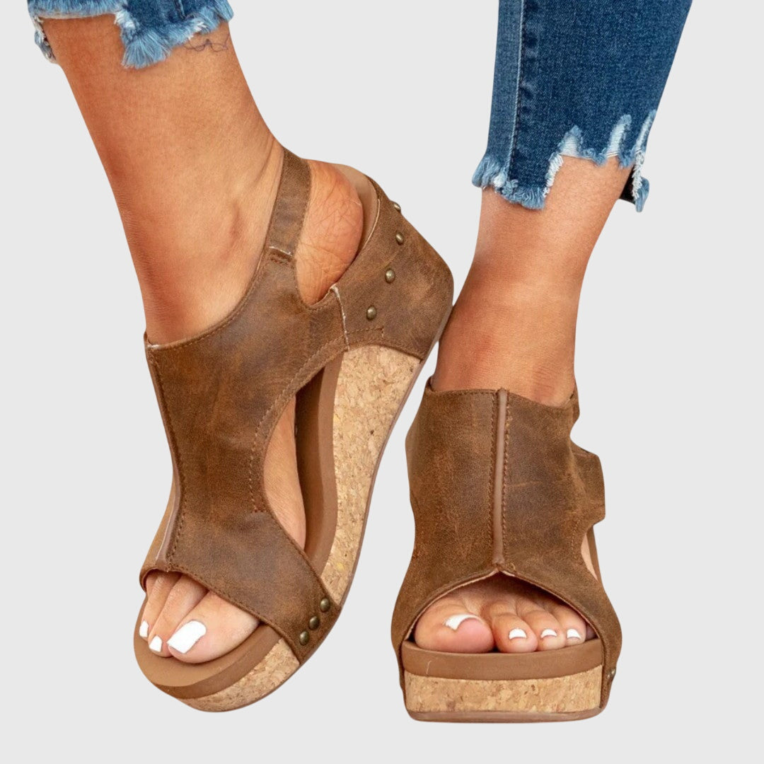 Orchid Women's Platform Sandals | Adjustable Wedge, Peep Toe Design 8