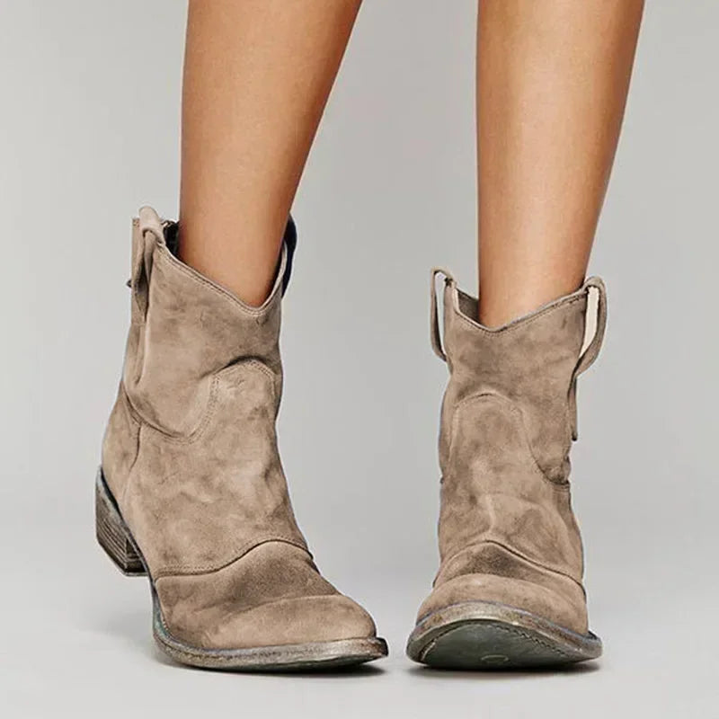 Panda Women's Black Ankle Boots | Vintage Western Style, All-Season Comfort 0