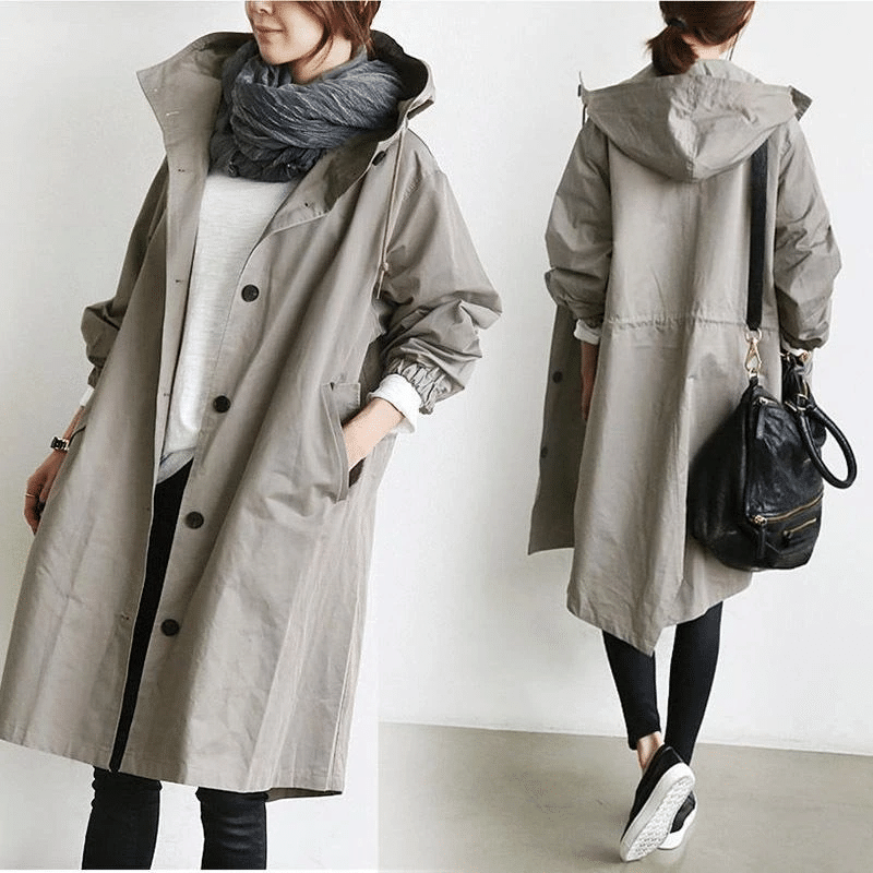 Rina Women's Trench Coat | Oversized Longline, Water-Resistant 5