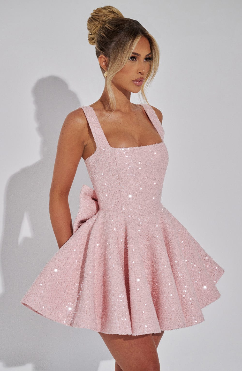 Romy Women's Mini Dress | Sequin Bow Detail, Cocktail Dress 3